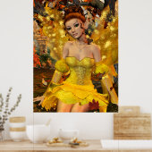 Najaars Dance Fae Fantasy Art Poster (Keuken)