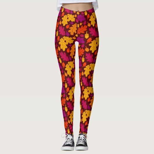Najaars eikenbladeren en eikenhouten bonen leggings (Voorkant)