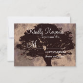 Najaars eikenboom Silhouette Fall Wedding RSVP-kaa RSVP Kaartje (Voorkant)