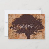 Najaars eikenboom Silhouette Fall Wedding RSVP-kaa RSVP Kaartje (Achterkant)