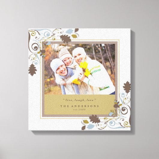 Najaars fall leves Swirls Family Photo Canvas Art (Voorkant)