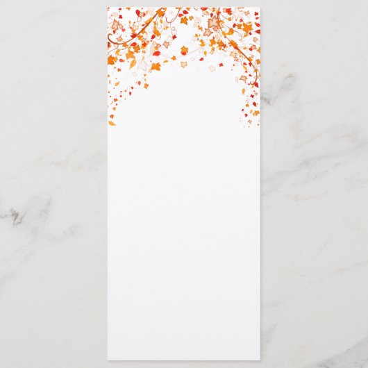 Najaars fileage-weduwenkaart menu (Achterkant)