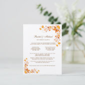 Najaars filebruidskaart informatiekaartje (Staand voorkant)