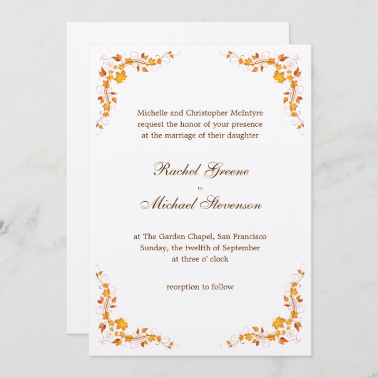 Najaars filebruininguitnodiging 5 x 7 kaart (Voorkant / Achterkant)