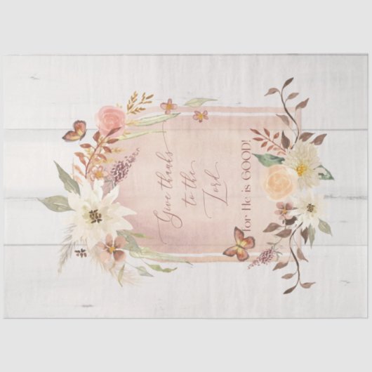 Najaars Floral Herfst geeft Bedankt aan Lord Decou Tissuepapier (Voorkant)