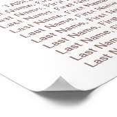 Najaars Floral Roos Gold Light Seating Chart Poster (Hoek)