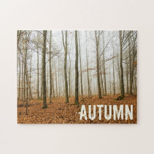 Najaars Forest Mist and Fog Herfst Season gift Legpuzzel (Horizontaal)