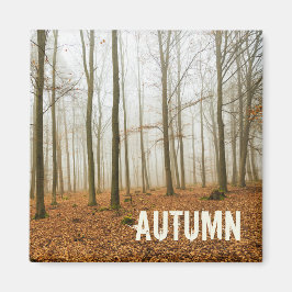 Najaars Forest Mist and Fog Herfst Season gift Magneet