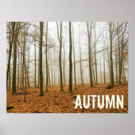 Najaars Forest Mist and Fog Herfst Season gift Poster