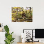 Najaars Gele Bomen bij de Stroom Poster (Thuiskantoor)