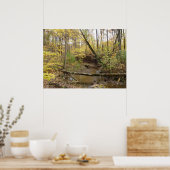 Najaars Gele Bomen bij de Stroom Poster (Keuken)