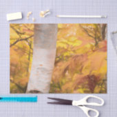 Najaars gele schets Kunstbossen verlaten boomstam Tissuepapier (Craft)