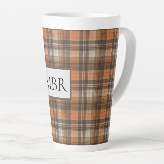 Najaars geplakte kleuren Monogram toevoegen Latte Mok (Rechterhoek)