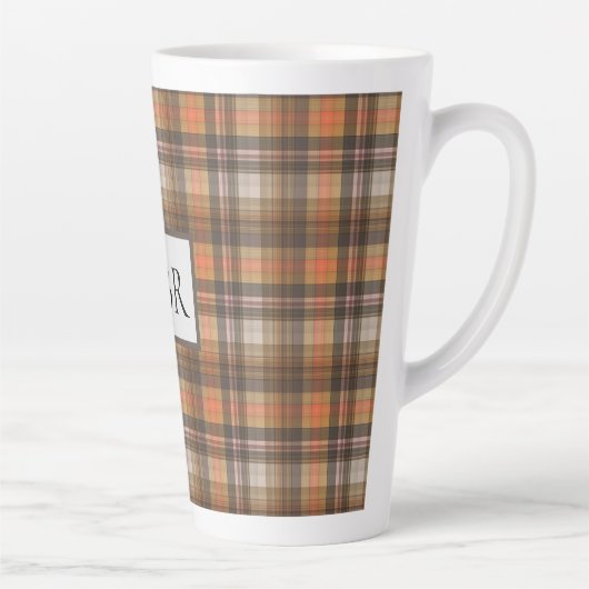 Najaars geplakte kleuren Monogram toevoegen Latte Mok (Rechts)