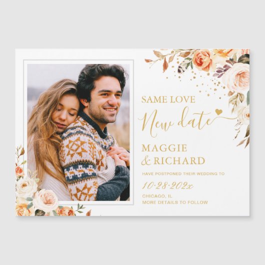 Najaars Gold Floral Foto slaat de nieuwe Magnet Da (Voorkant)