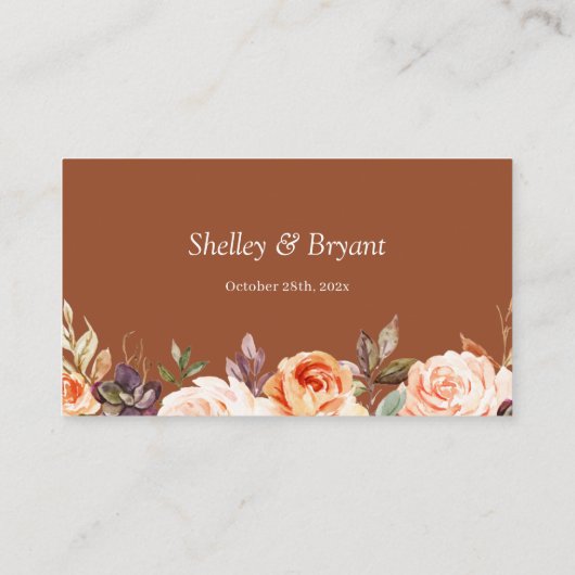 Najaars Gold Floral Wedding Online RSVP QR Code Informatiekaartje (Achterkant)