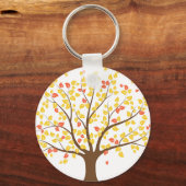Najaars Gold Tree Button Sleutelhanger (Voorkant)