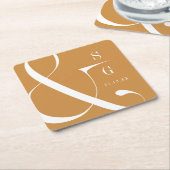 Najaars goud moderne minimalistische stellen monog kartonnen onderzetters (Schuin)
