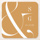 Najaars goud moderne minimalistische stellen monog kartonnen onderzetters (Voorkant)