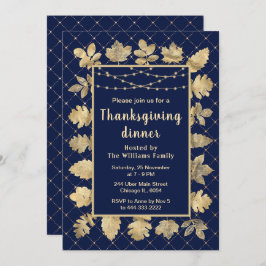 Najaars gouden bladeren Thanksgiving binnenzee Kaart