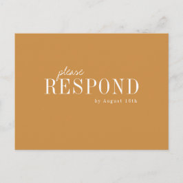 Najaars goudmoderne typografie wordt bruiloft RSVP Uitnodiging Briefkaart