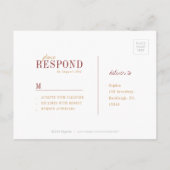 Najaars goudmoderne typografie wordt bruiloft RSVP Uitnodiging Briefkaart (Achterkant)