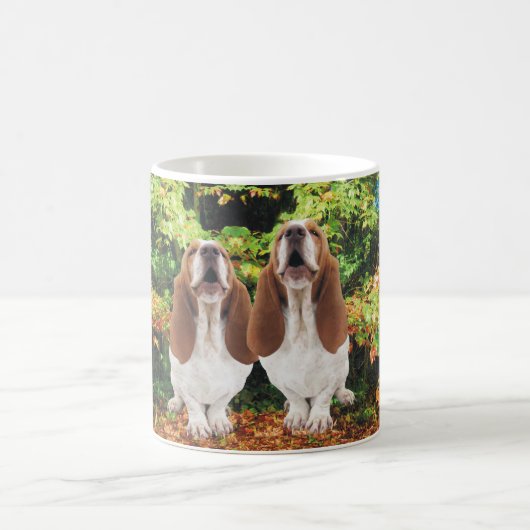 Najaars Herfst Basset Hounds Howling Koffiemok (Center)