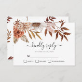Najaars Herfst Bloom Elegant Wedding RSVP Card (Voorkant / Achterkant)
