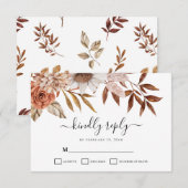 Najaars Herfst Bloom Elegant Wedding RSVP Card Kaartje (Voorkant / Achterkant)