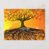 Najaars Herfst Earth Tones Romantic Tree Wedding Uitnodiging Briefkaart (Achterkant)