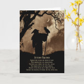 Najaars Herfst Equinox Blessings Magicien en Owl Kaart (Gele Bloem)