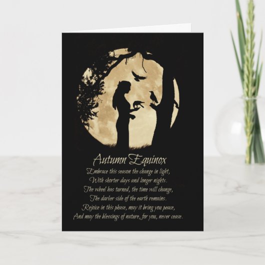 Najaars Herfst Equinox Mabon met Ravens Kaart (Voorkant)