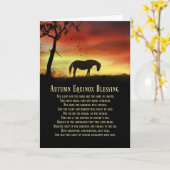 Najaars Herfst Equinox met paarden en bomen Kaart (Gele Bloem)