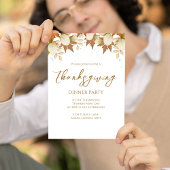 Najaars Herfst Foliage Elegant Greenery Thanksgivi Kaart