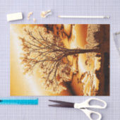 Najaars herfst Harvest Tree of Life in Gold Brown Tissuepapier (Craft)