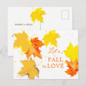 Najaars Herfst in Love Wedding Aankondigingskaart (Voorkant / Achterkant)