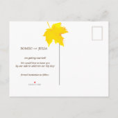 Najaars Herfst in Love Wedding Aankondigingskaart (Achterkant)