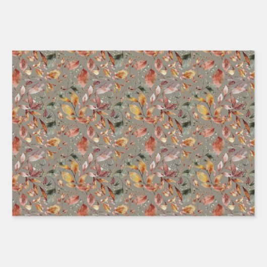 Najaars Herfst Maple laat papierpakbladen overlope Inpakpapier Vel (Voorkant 3)