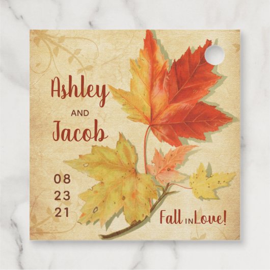 Najaars Herfst Maple vertrekt bruiloft voor opslag Bedankjes Labels (Achterkant)