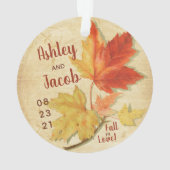 Najaars Herfst Maple vertrekt bruiloft voor opslag Ornament (achterkant)