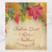 Najaars Herfst Maple vertrekt bruiloft voor opslag Wijn Etiket (Enkel label)