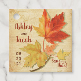Najaars Herfst Maple vertrekt Weddenschap sparen d Bedankjes Labels