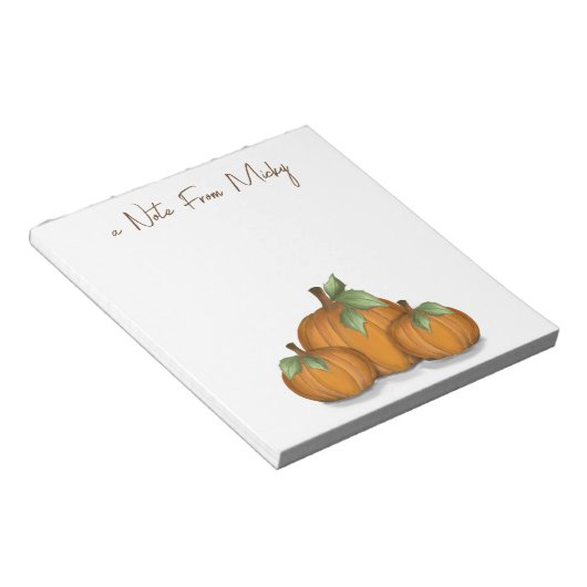 Najaars Herfst Pumpkin Simple Minimalist Harvest Notitieblok (Schuin)