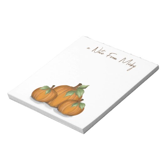 Najaars Herfst Pumpkin Simple Minimalist Harvest Notitieblok (Linkerzijde)