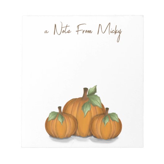 Najaars Herfst Pumpkin Simple Minimalist Harvest Notitieblok (Voorkant)