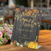 Najaars herfst roestvast houtslust bord reclamebord met voetstuk