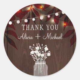 Najaars herfst rustic bruiloft bedankt dat je je g ronde sticker