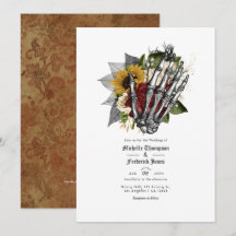 Najaars Herfst Rustic Floral gothic Wedding QR Cod