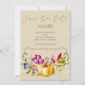 Najaars Herfst Rustic Wine Lichten sparen de Datum Kaart (Voorkant)