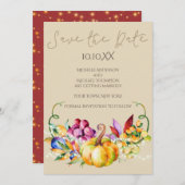 Najaars Herfst Rustic Wine Lichten sparen de Datum Kaart (Voorkant / Achterkant)